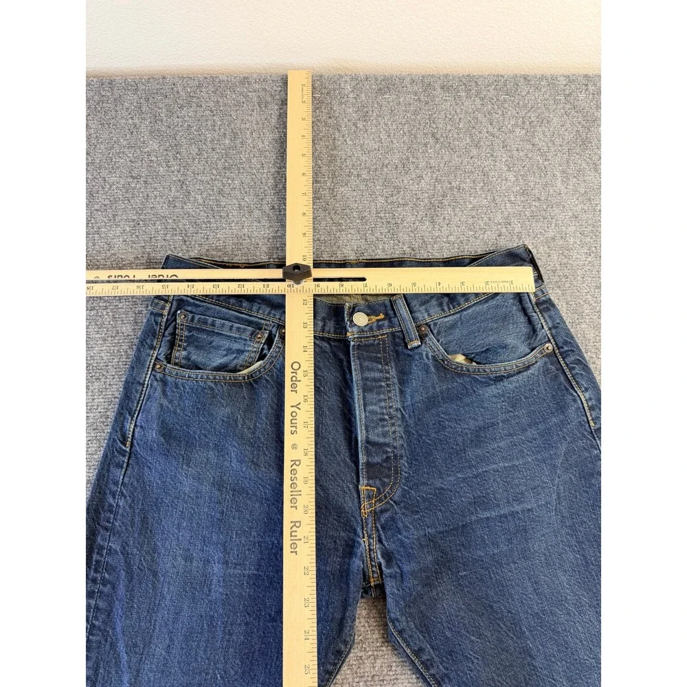 Levi's 501 Straight Leg Mens W31 L30 Dark Wash Button Fly‎ Classic Denim Jeans
